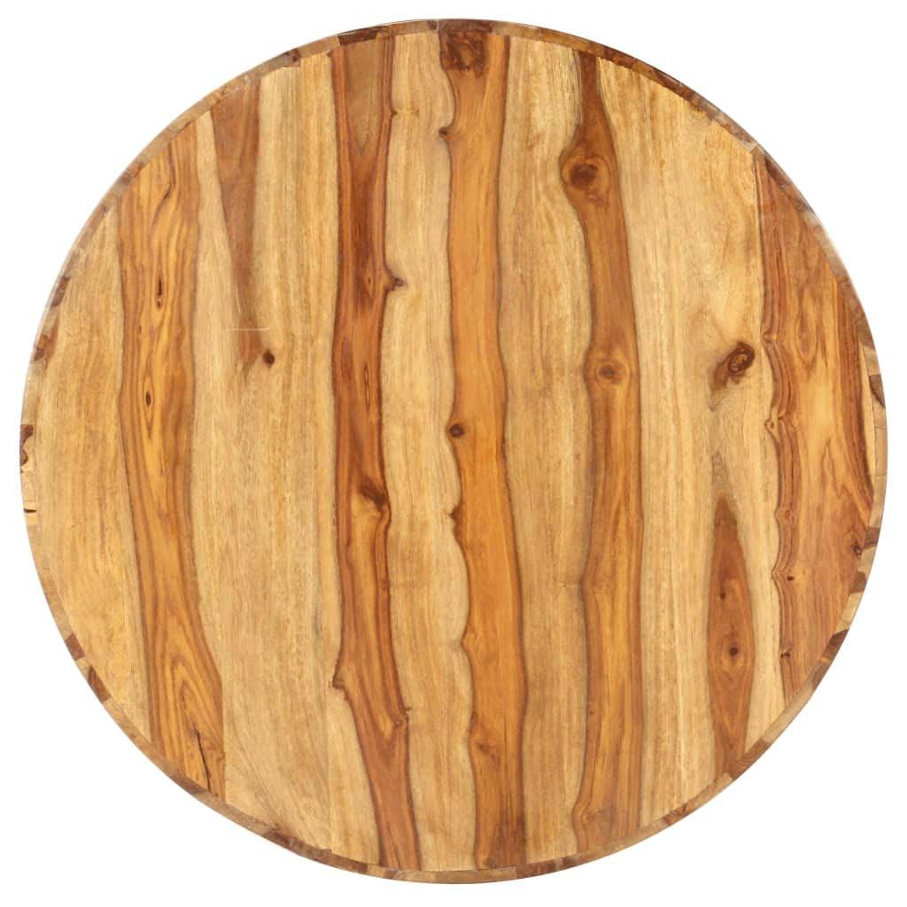 25.6"x11.8" Solid Sheesham Wood Round Coffee Table S990