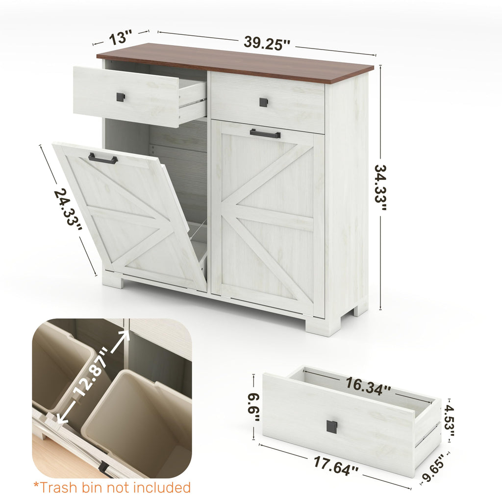 Double Tilt-Out Trash Cabinet for 2x10 Gallon Cans R293