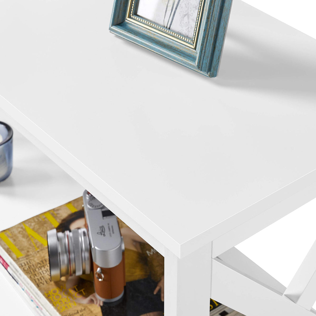 White 3-Tier Narrow Console Table F2754
