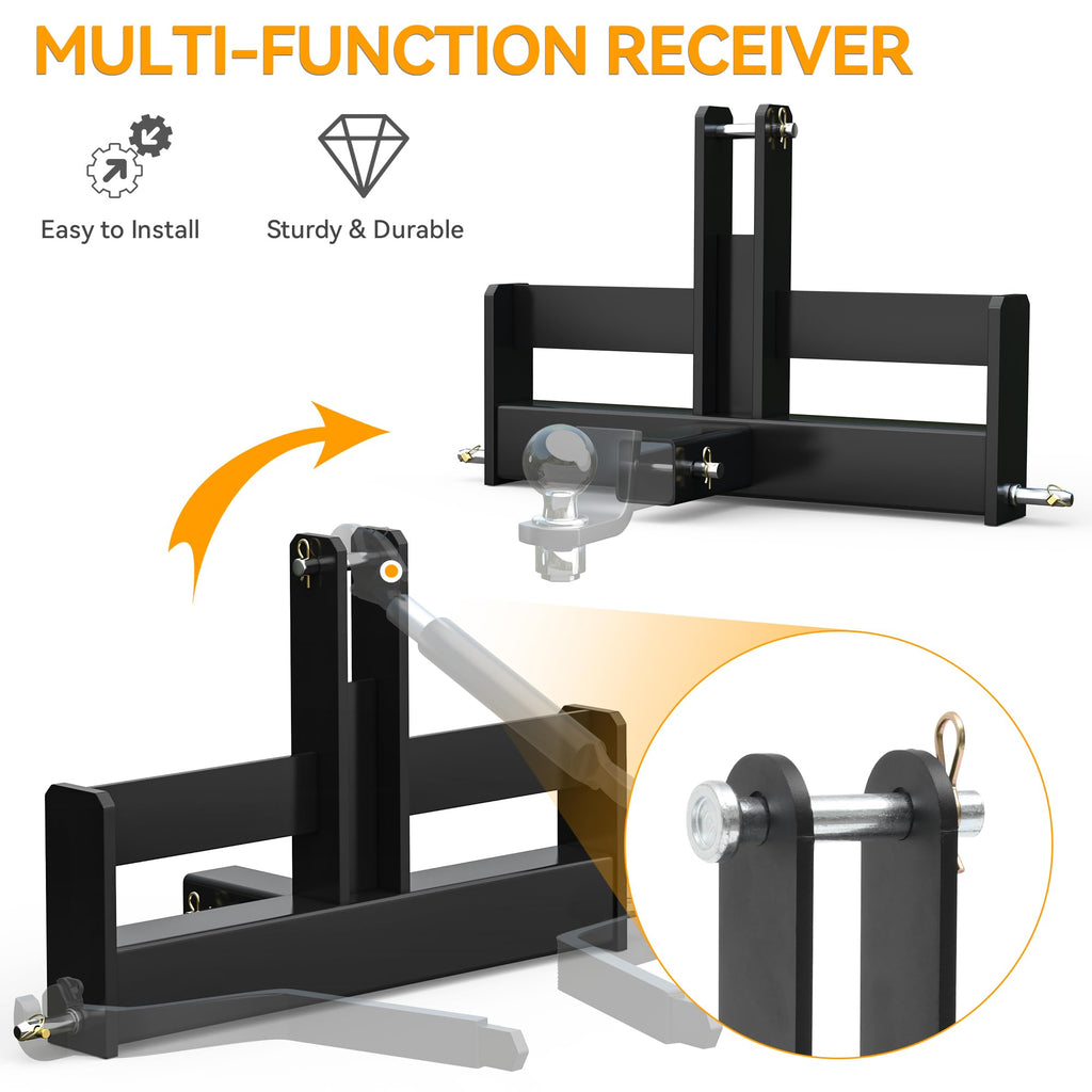 3 Point Hitch Receiver with Suitcase Weight Brackets Category 1 Z579577