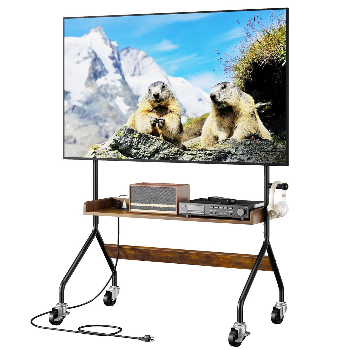 Rolling TV Stand with Power Outlet for 32-75 Inch TV Z982861