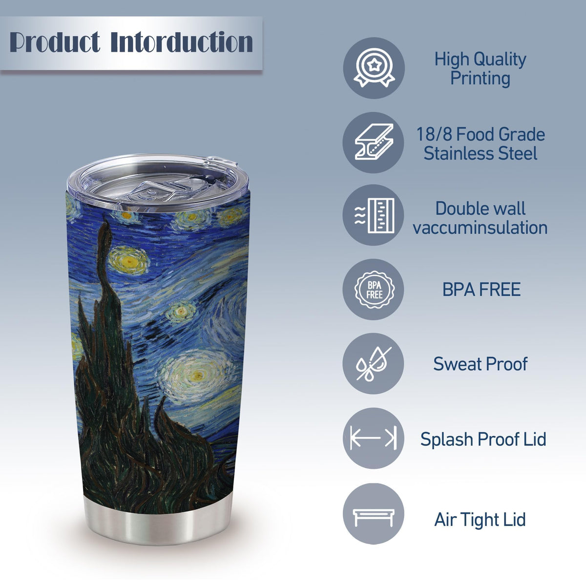 20oz Insulated Stainless Steel Tumbler with Lid I259