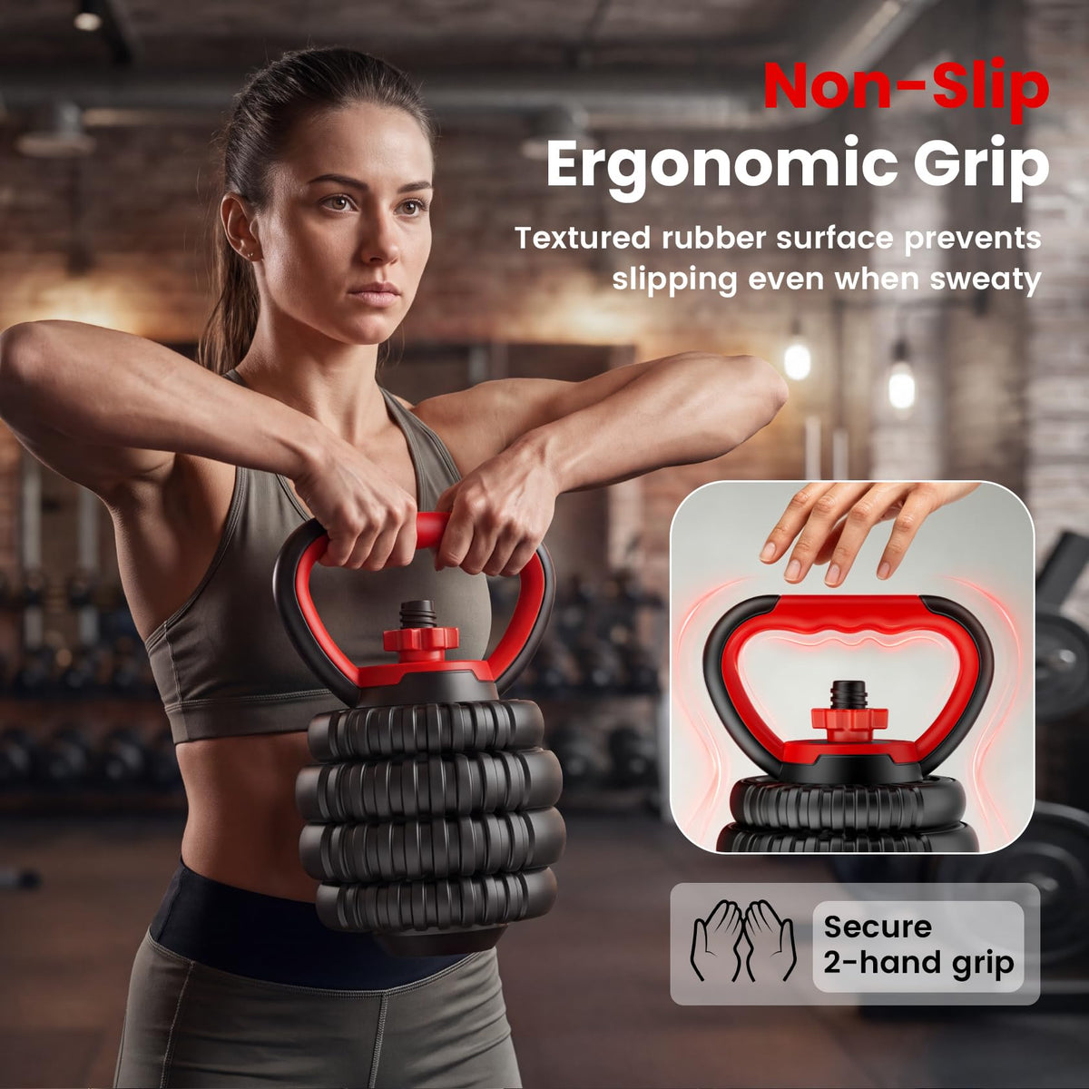 Adjustable Dumbbell Set 22/33/45/70/90lb Free Weight Set with Connector W816