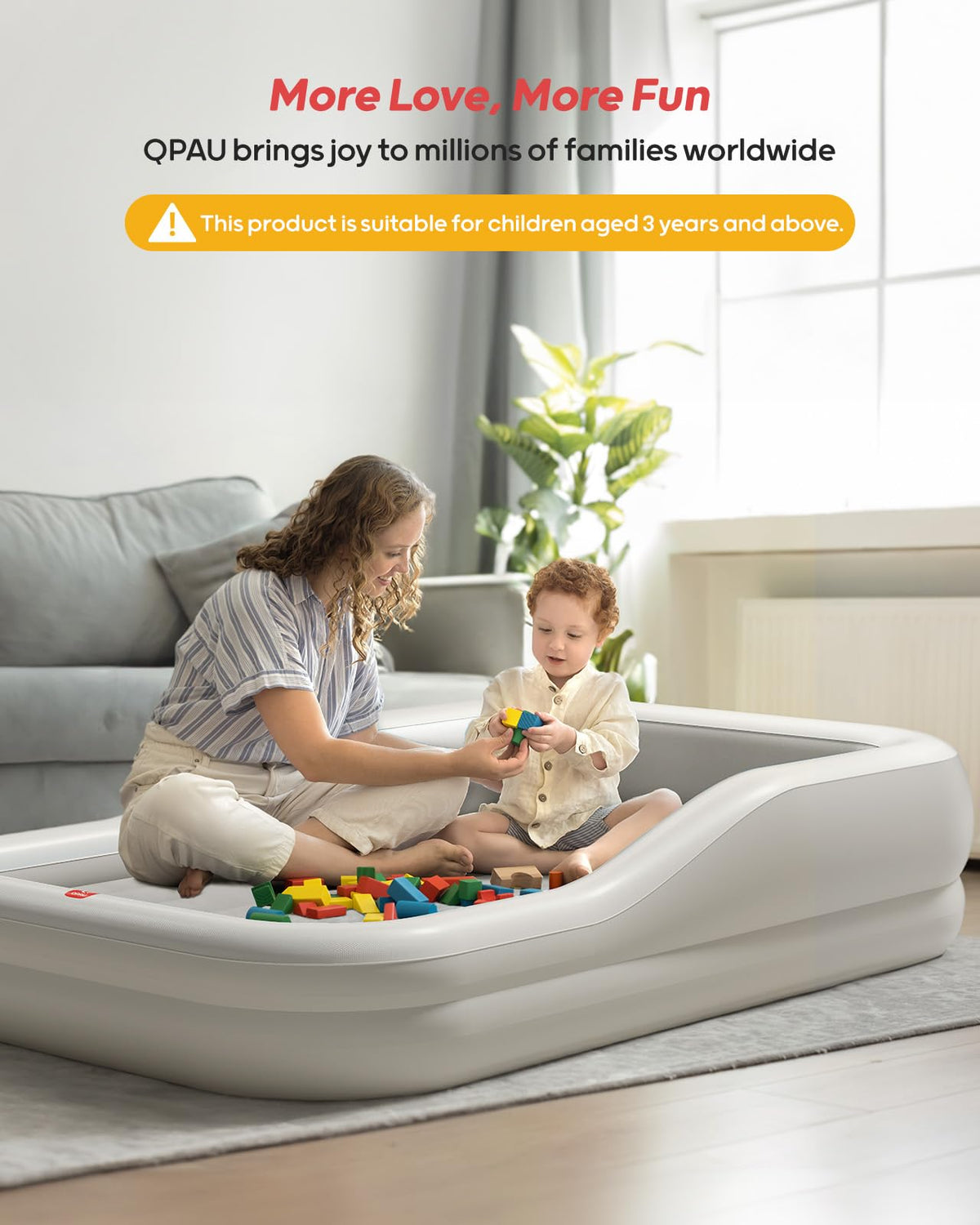 Inflatable Toddler Travel Bed Extra Large Gray U401569