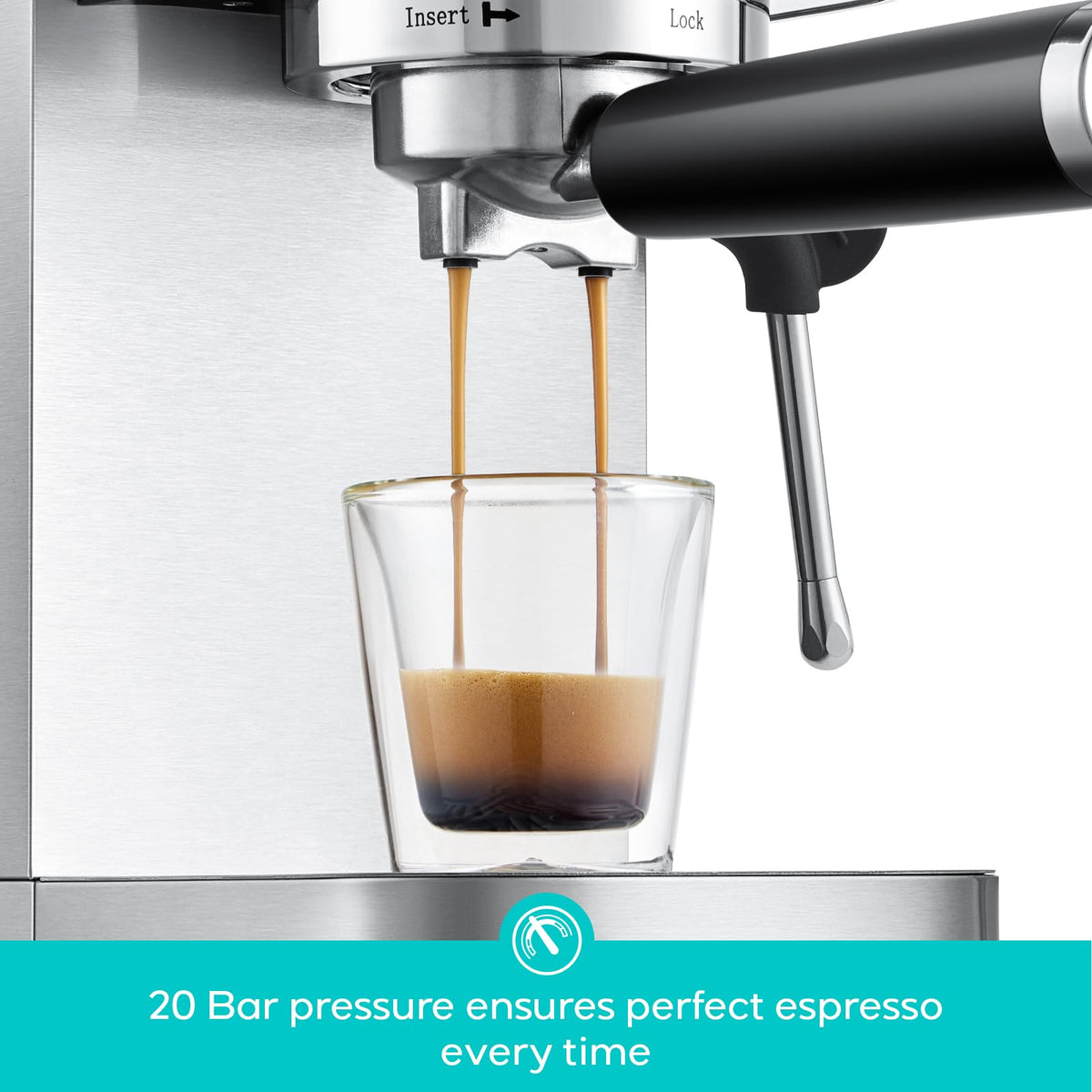 Stainless Steel Espresso Machine with Steam Wand I703008