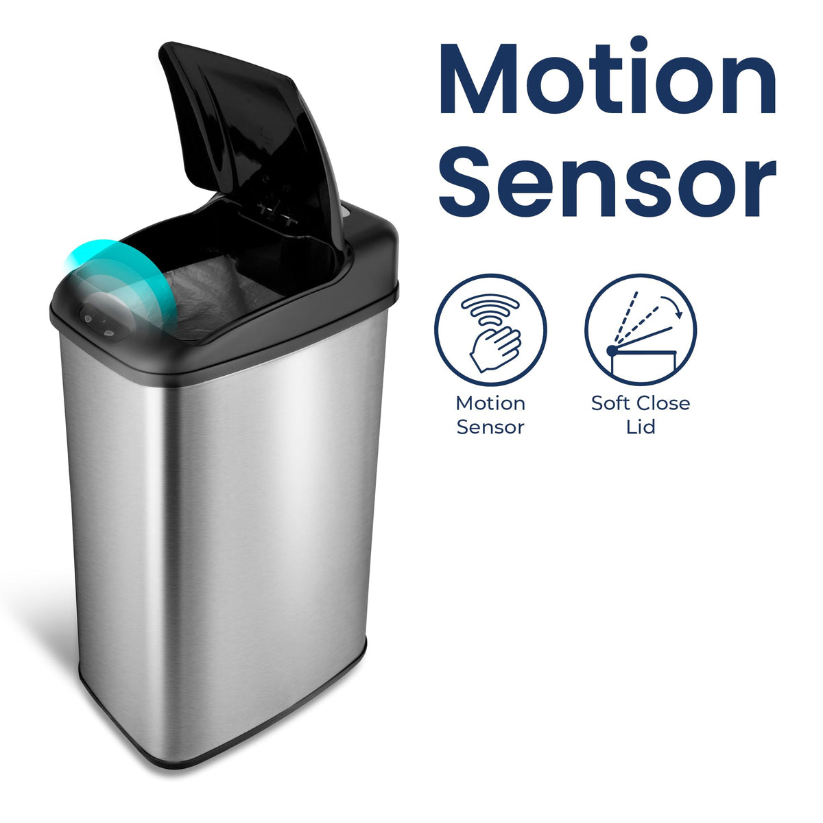 Automatic Motion Sensor Trash Can 13.2 Gal. Stainless Steel G7480