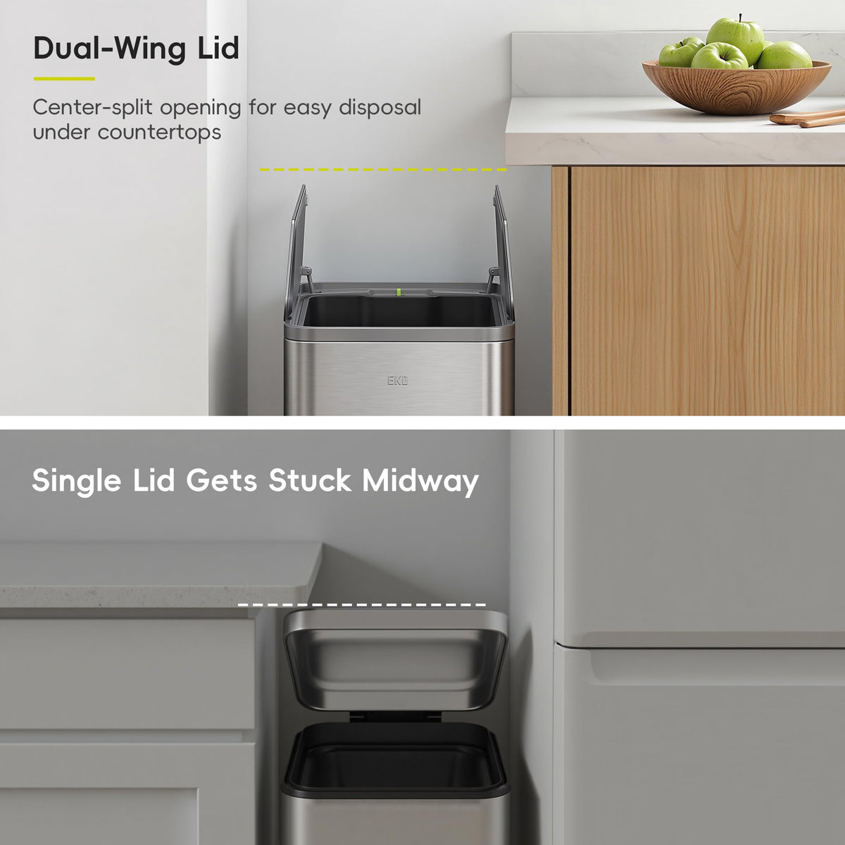50L Stainless Steel Slim Step Trash Can T50454