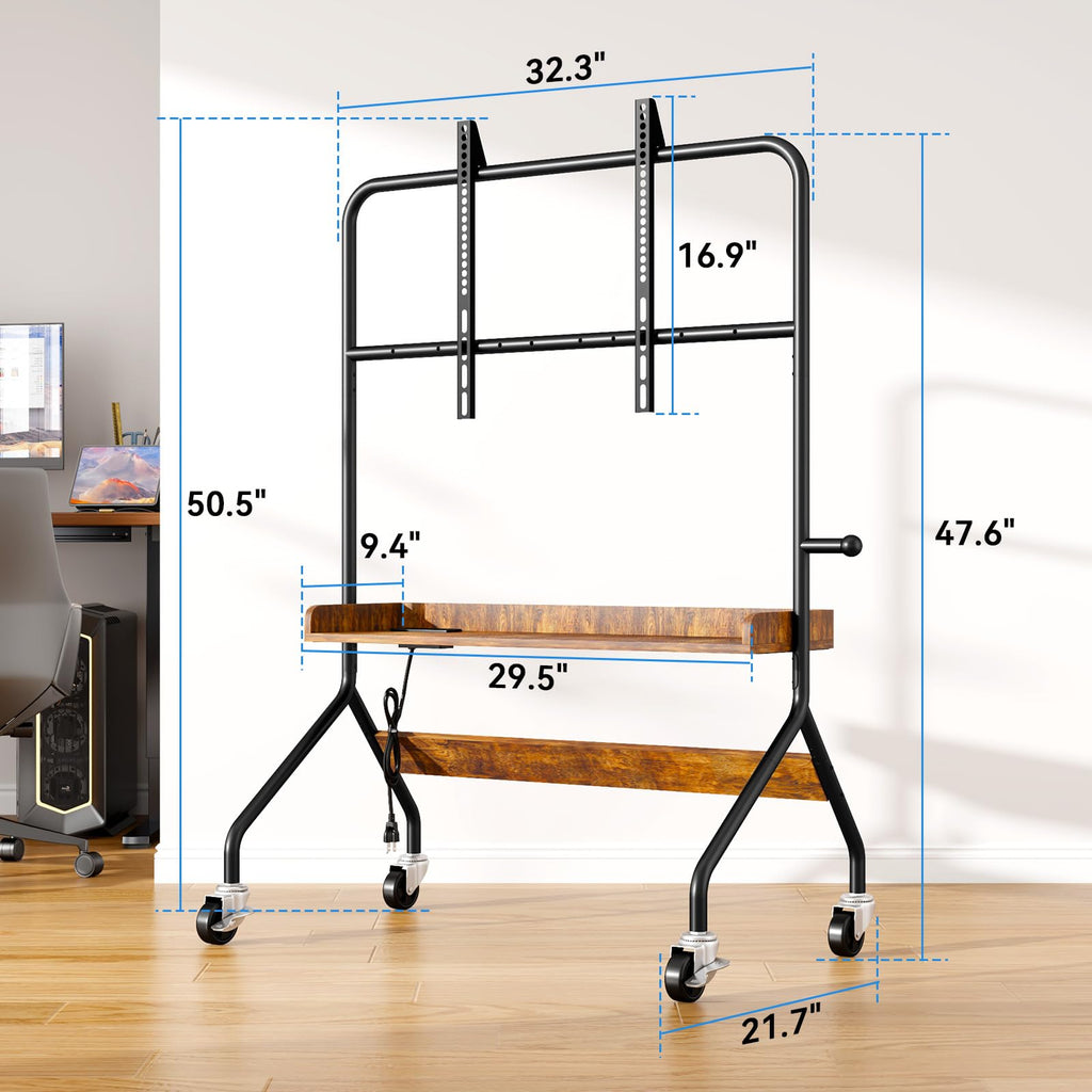 Rolling TV Stand with Power Outlet for 32-75 Inch TV Z982861