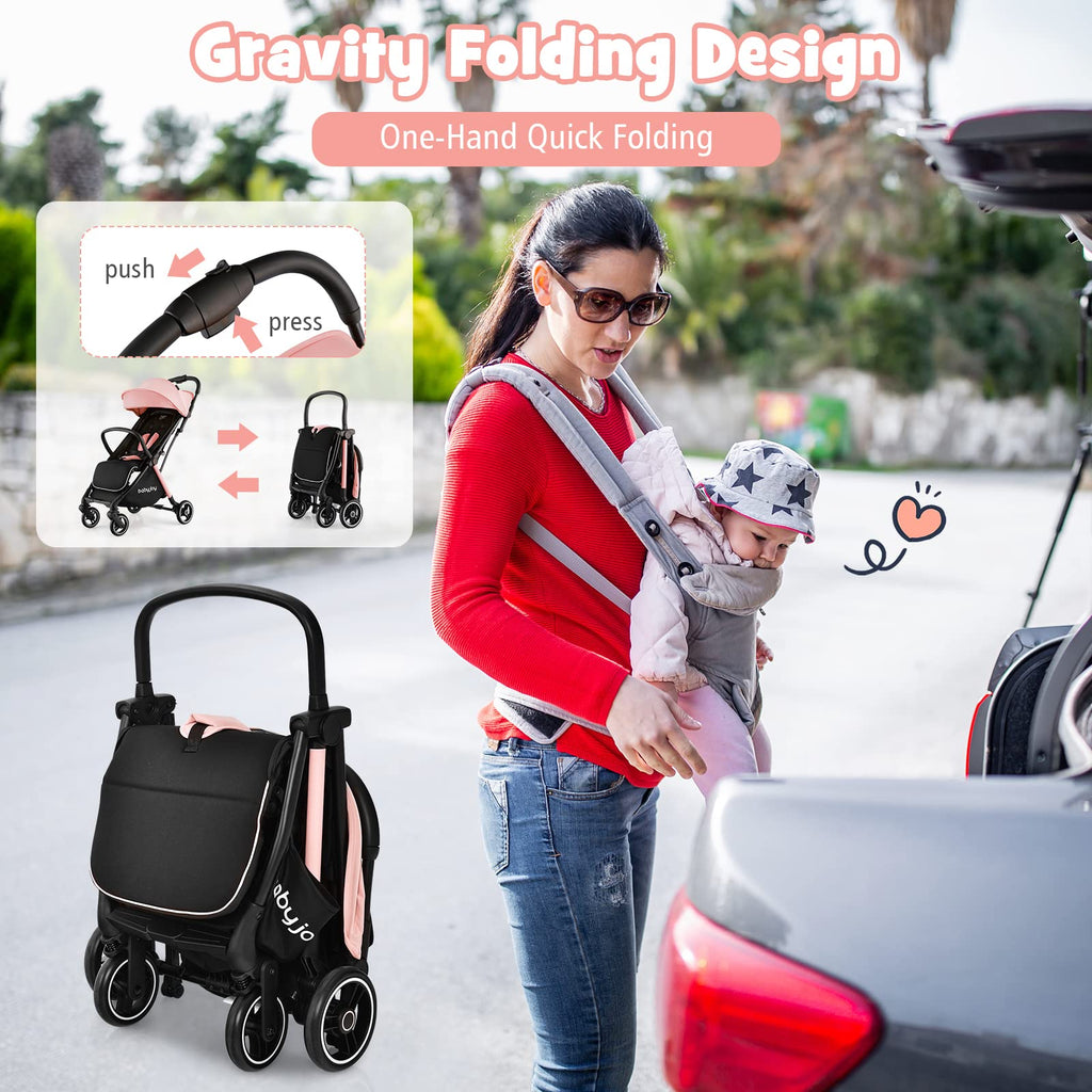 Lightweight Compact Baby Stroller with Canopy and Storage Basket F570