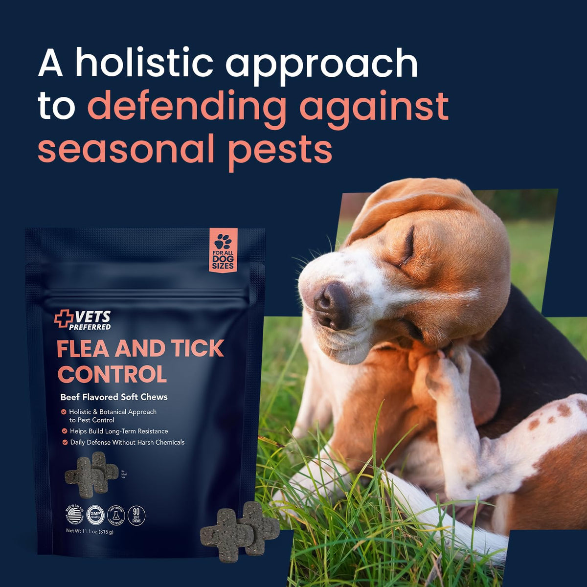 Chewable Flea and Tick Prevention for Dogs 90 Ct Z2587