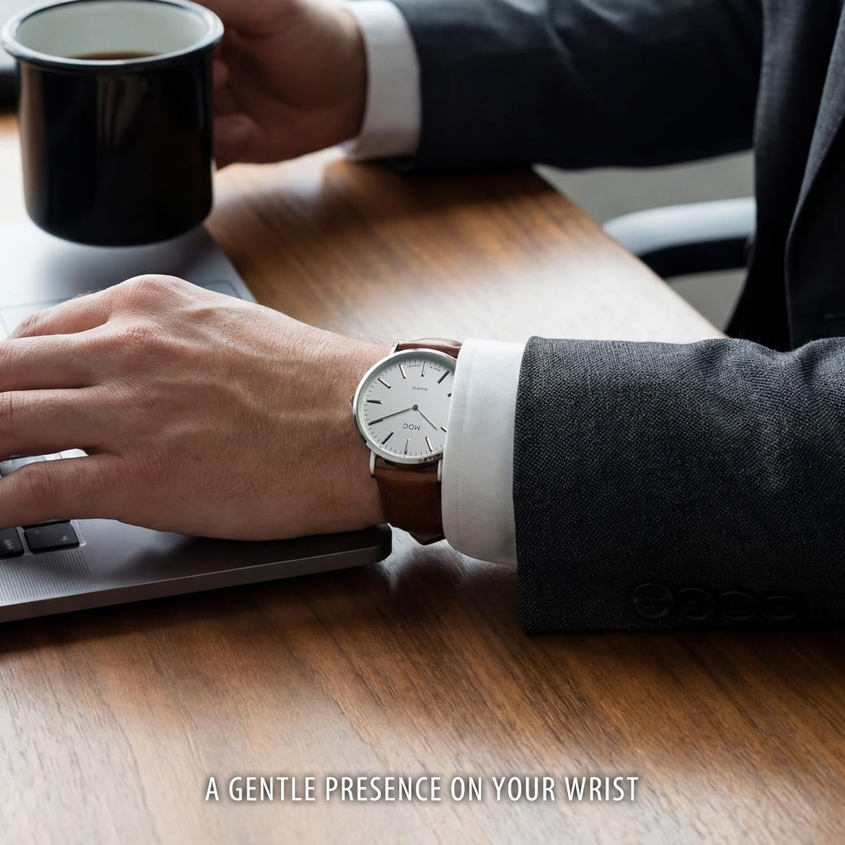 Minimalist Dress Watch Ultra Thin Leather Band W117279