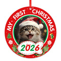 Personalized Picture Frame Cat's First Christmas Ornament 2026 J8193