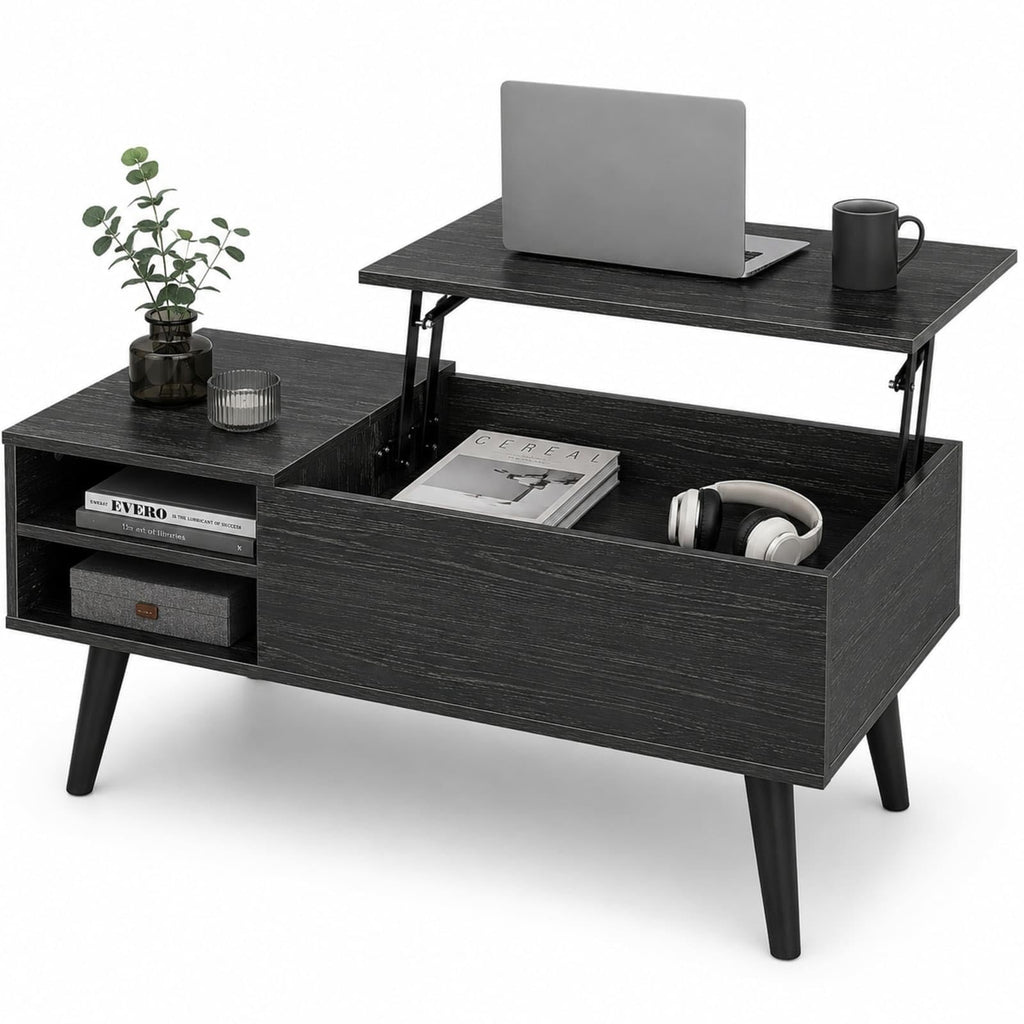 Lift Top Coffee Table with Hidden Storage, Black R4950