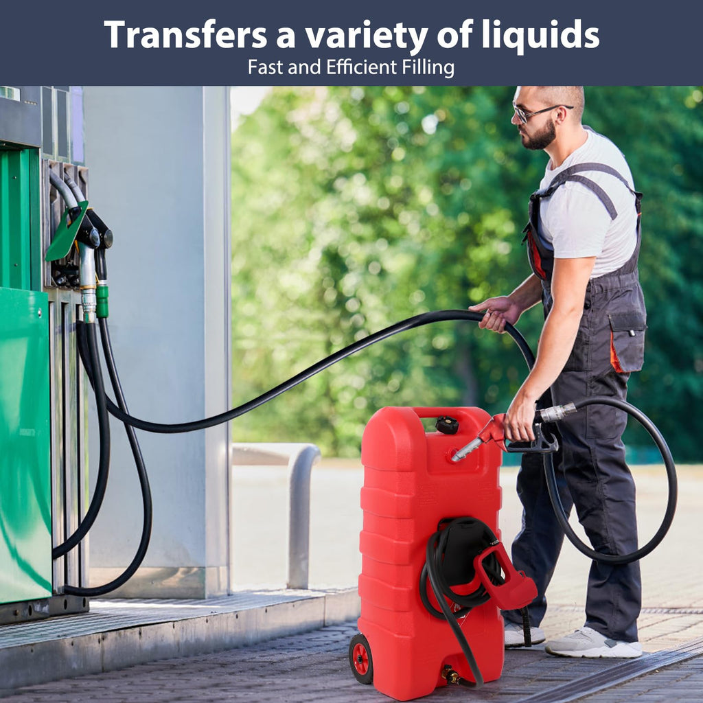 15 Gallon Portable Gas Fuel Tank Container with Pump and Hose V580229