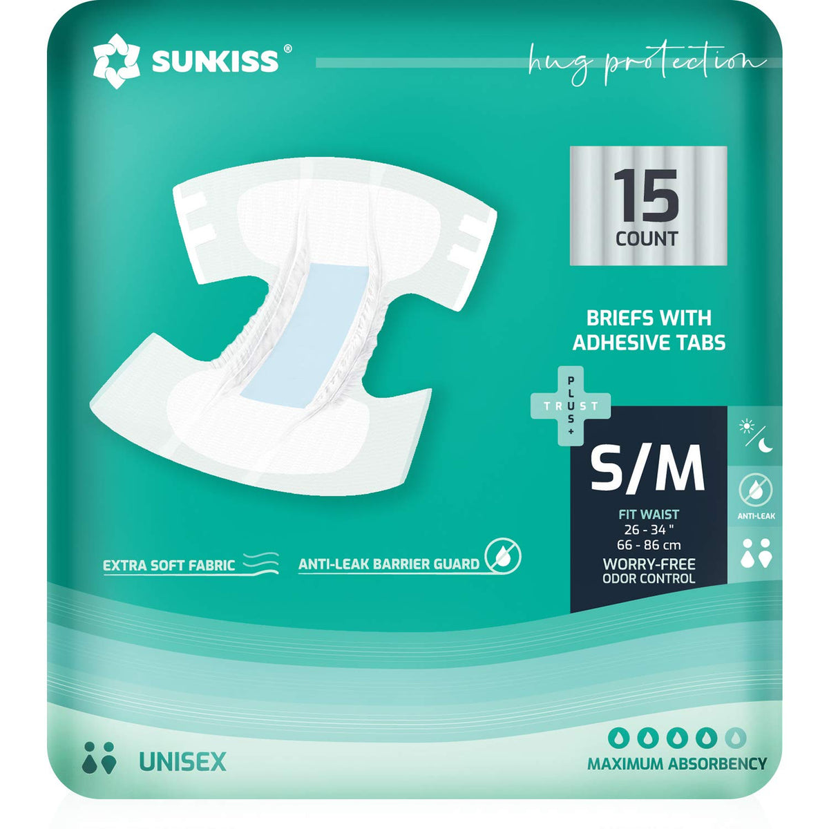 Adult Diapers Small/Medium 15 Count & Wet Wipes 200 Count W713913