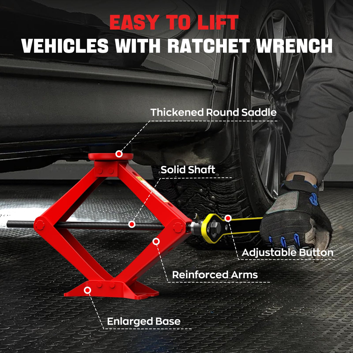 2.5 Ton Car Jack Kit with Lug Wrench Q266471