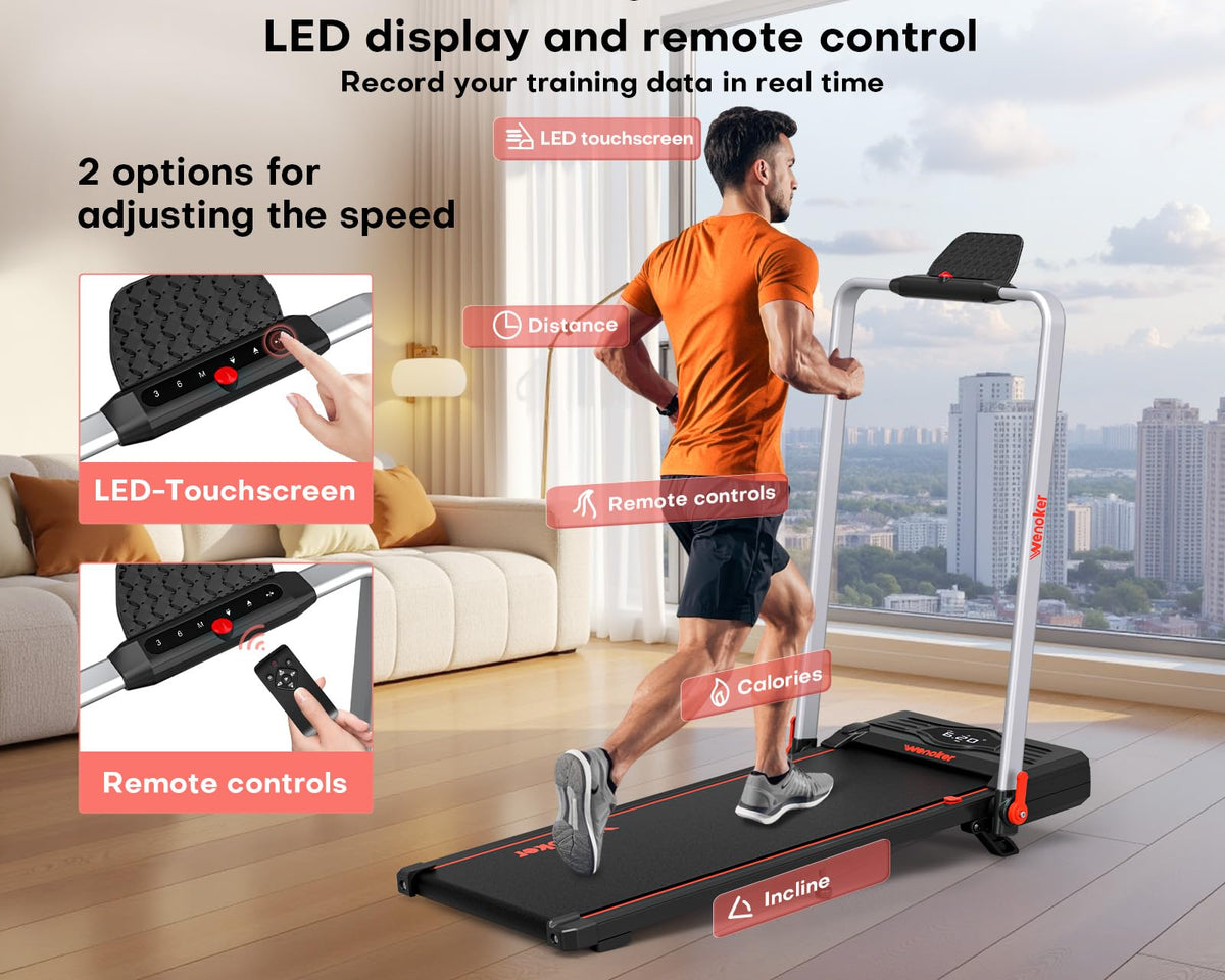 Walking Pad Treadmill with Safety Handle B4421
