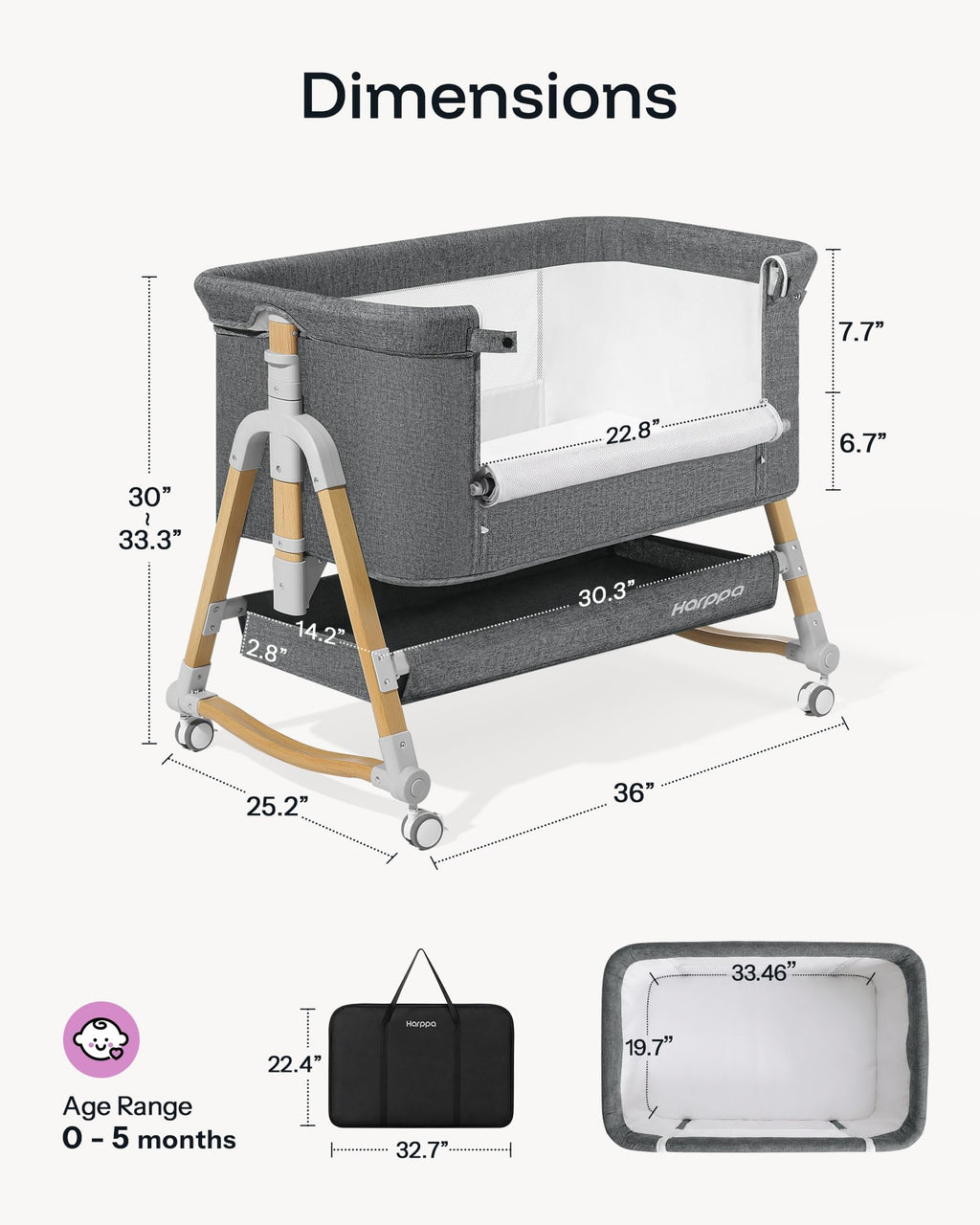 3 in 1 Baby Bassinet with Mattress C151097