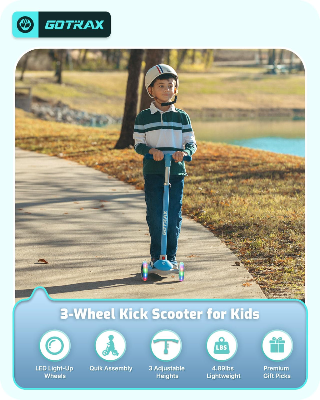 Kids 3 Wheels Kick Scooter L206669