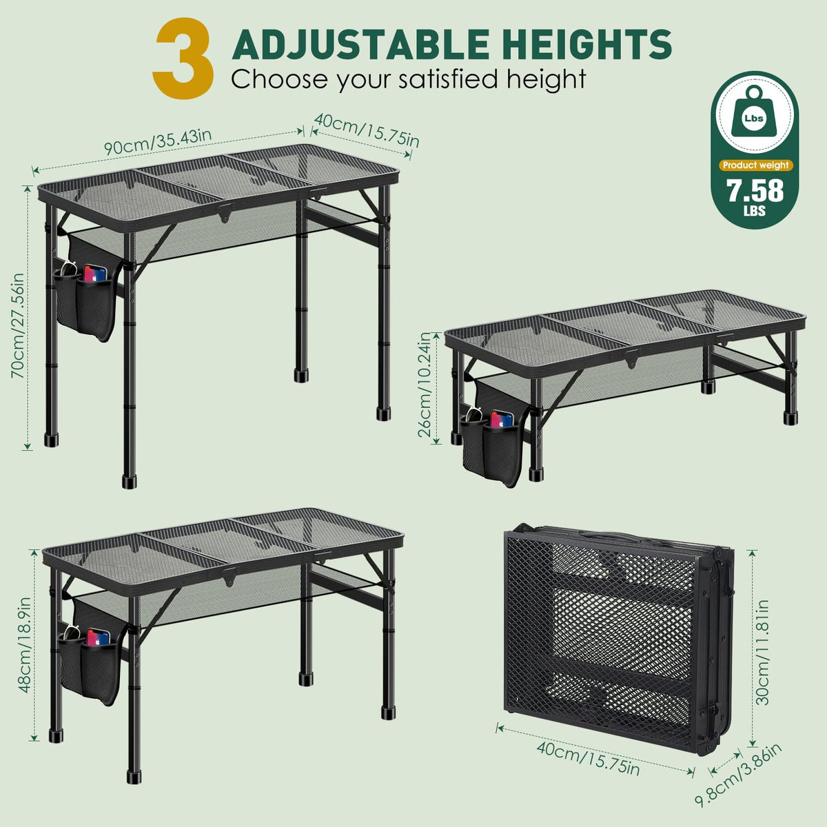 3ft Aluminum Folding Camping Table N4737