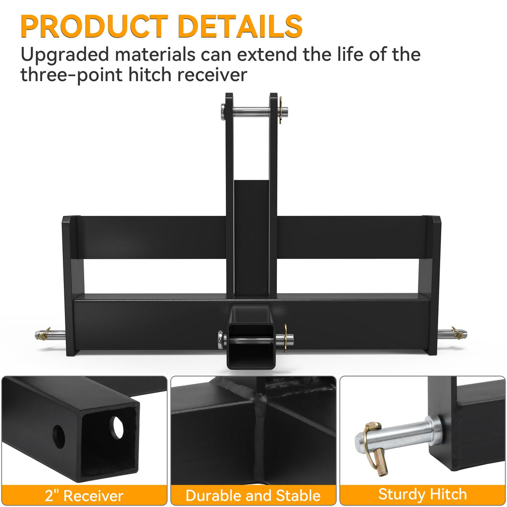 3 Point Hitch Receiver with Suitcase Weight Brackets Category 1 Z579577