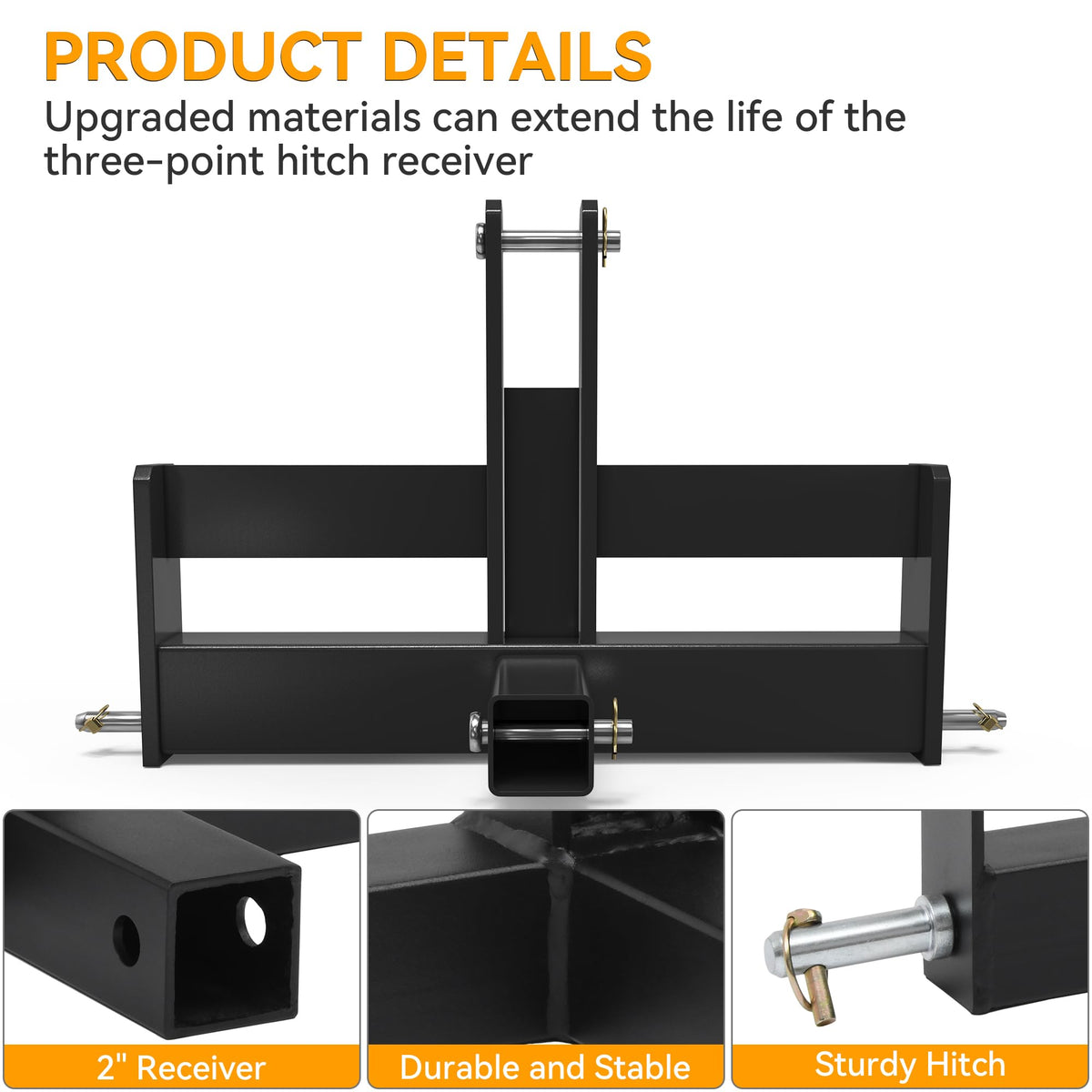 3 Point Hitch Receiver with Suitcase Weight Brackets Category 1 Z579577