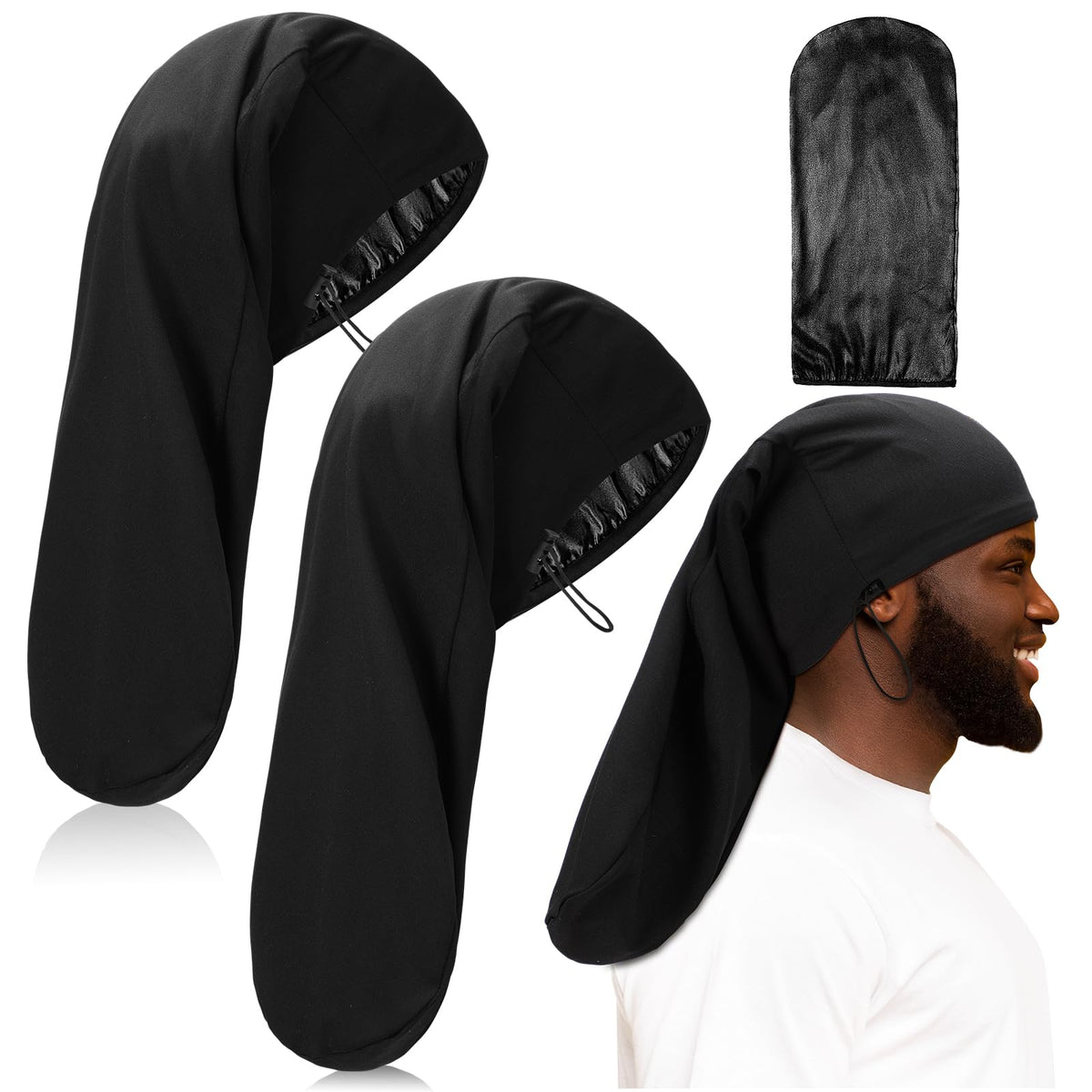 2 Pcs Dreadlock Sleep Cap V5946