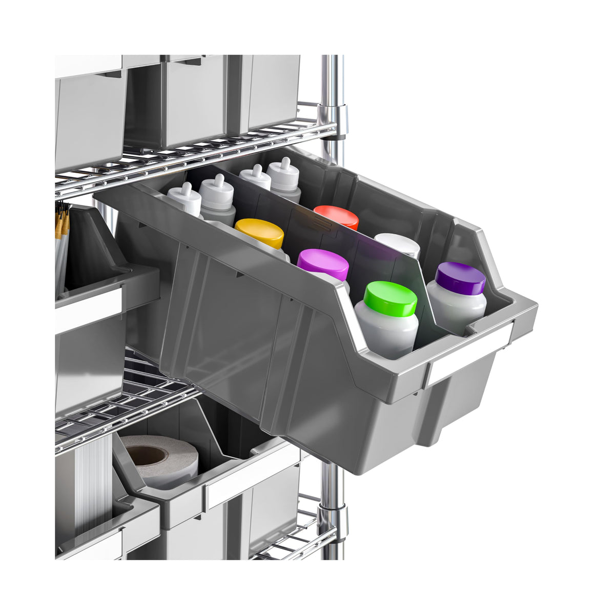 7-Tier 16-Bin Steel Wire Shelving Rack A62967