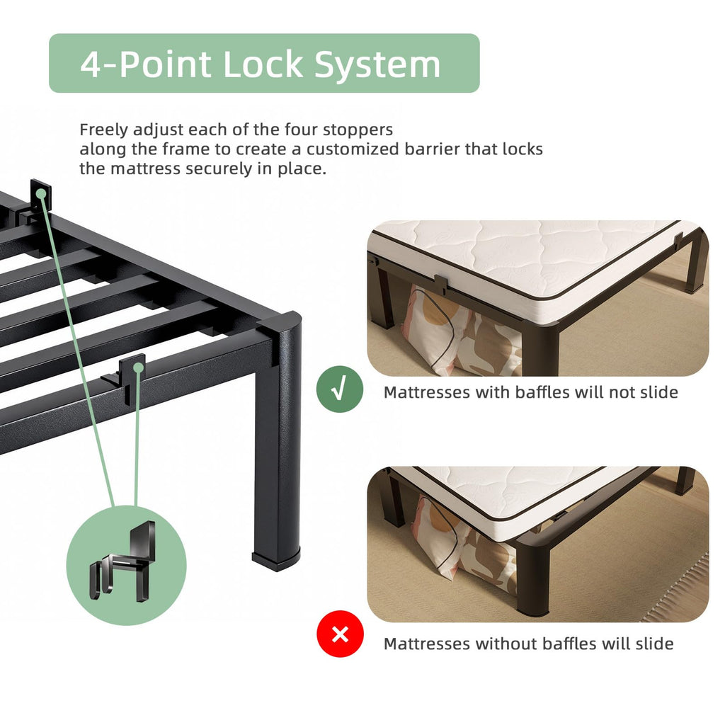 Queen Size 18 Inch Metal Platform Bed Frame Z8969