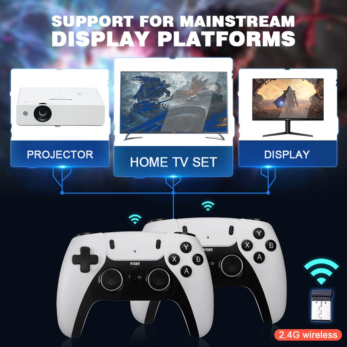 Wireless Retro Game Stick with 20000+ Classic Games, 4K HDMI, Dual 2.4G Controllers, 128GB Y60646