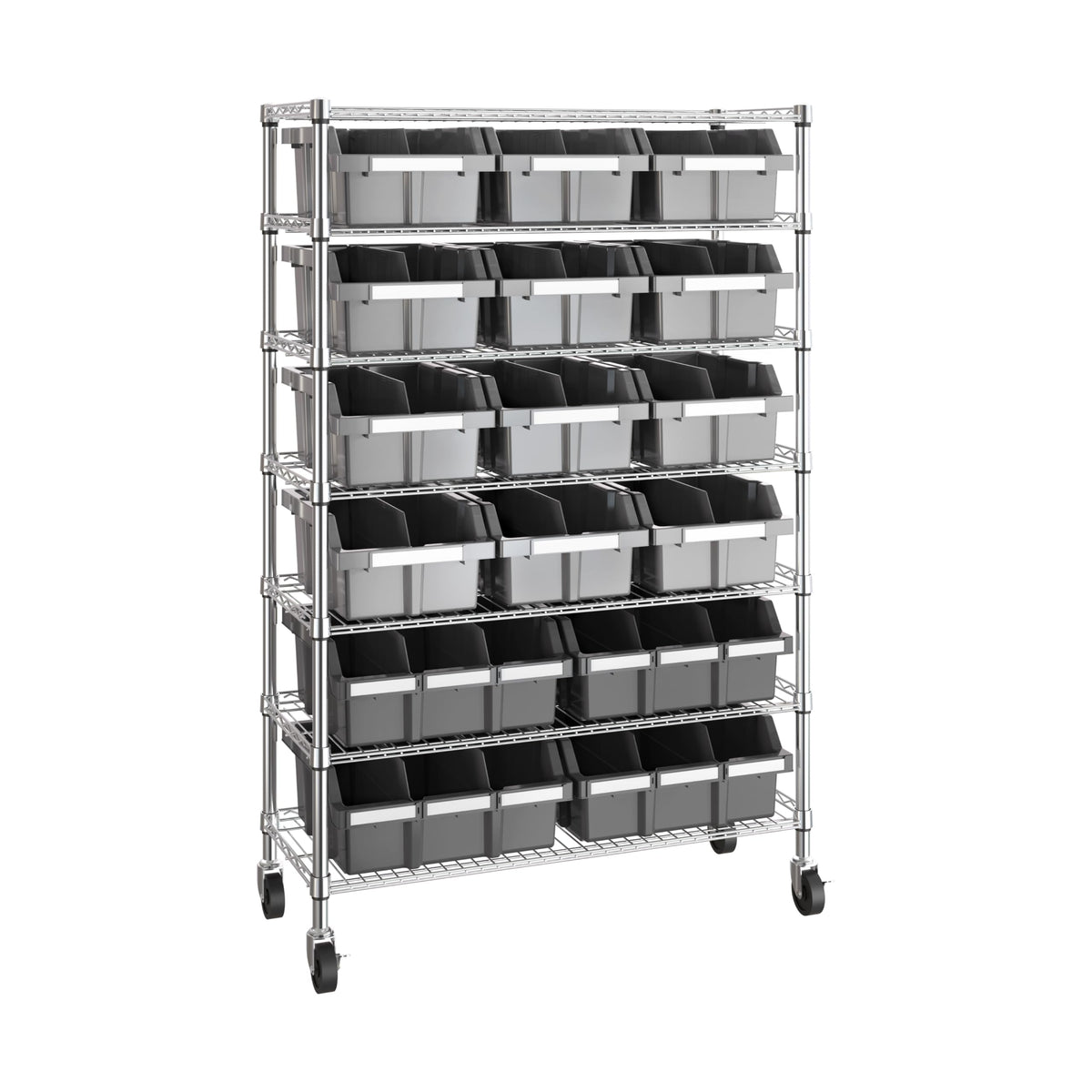 7-Tier 16-Bin Steel Wire Shelving Rack A62967
