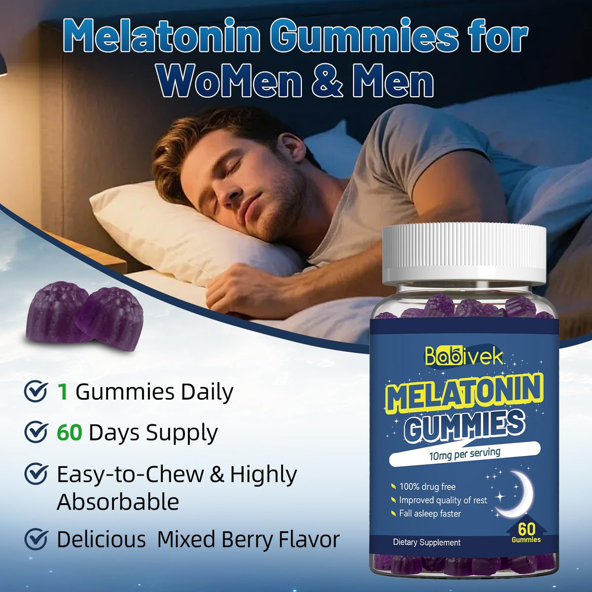 10mg Melatonin Gummies 60 Count S1100
