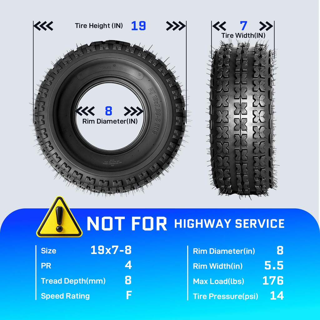 19x7-8 ATV UTV Tires Set of 2 K131579
