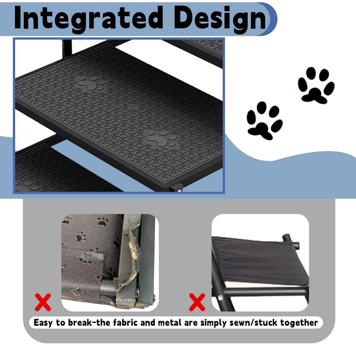 5-Step Foldable Non-Slip Plastic Dog Steps D4259