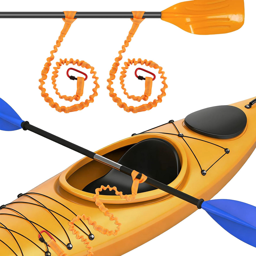 Stretchable Kayak Paddle Leash with Locking Carabiner P42502