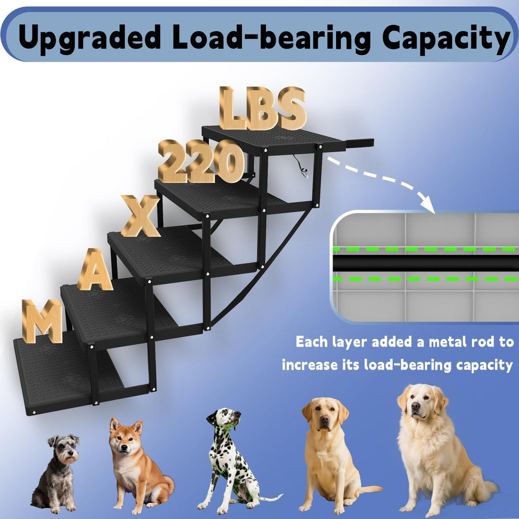 5-Step Foldable Non-Slip Plastic Dog Steps D4259