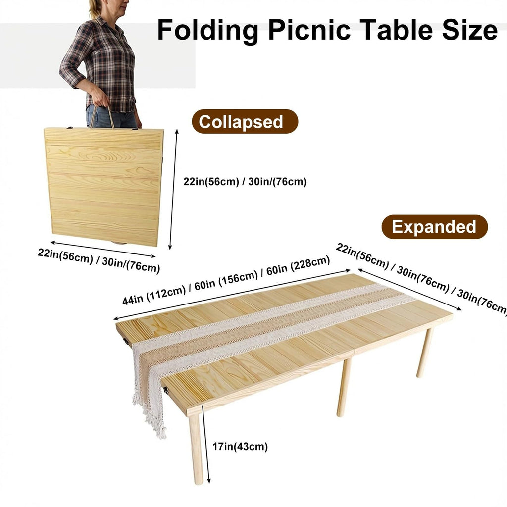 Wood Low Folding Picnic Table Z23417