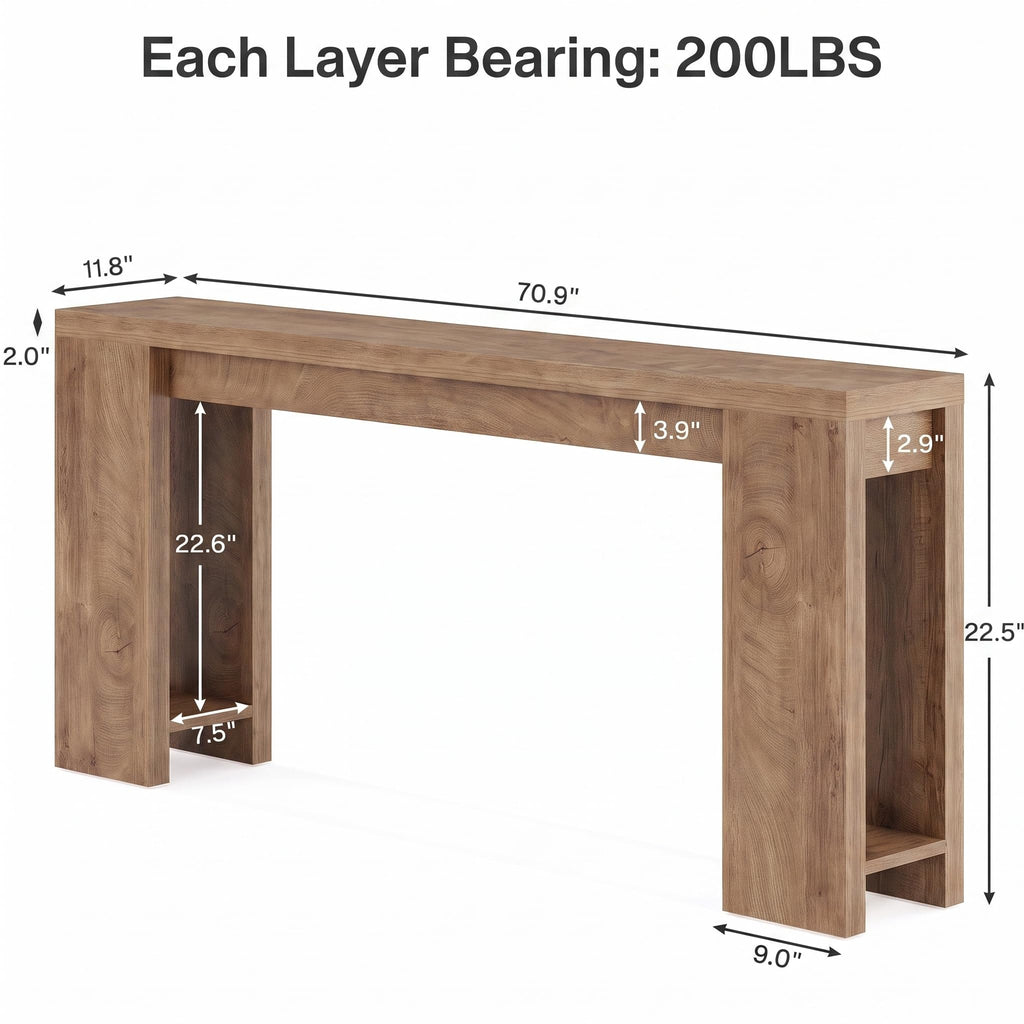 70.9-Inch Light Brown Console Table D502826
