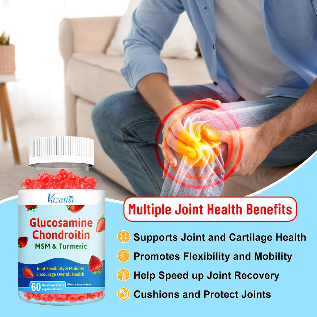 Glucosamine Chondroitin Gummies with Turmeric & MSM, 60 Gummies U332