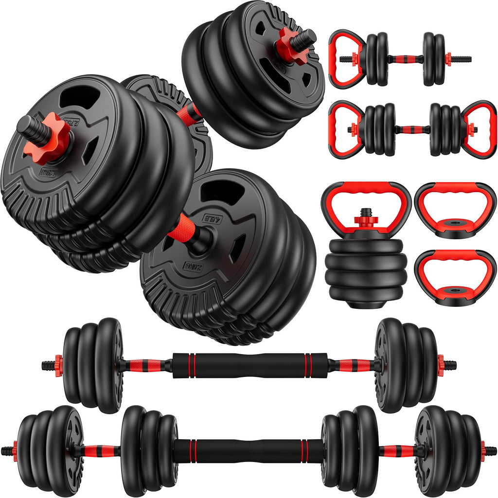 Adjustable Dumbbell Set 22/33/45/70/90lb Free Weight Set with Connector W816