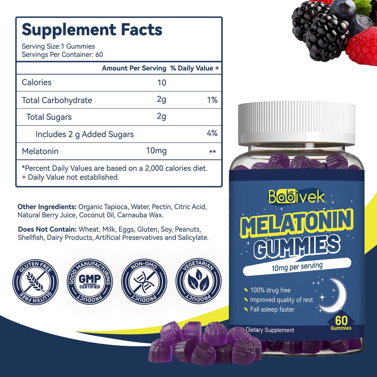 10mg Melatonin Gummies 60 Count S1100