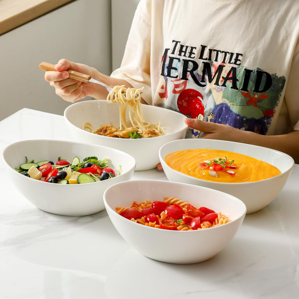 40 OZ Ceramic Salad Bowls Set of 4 G278