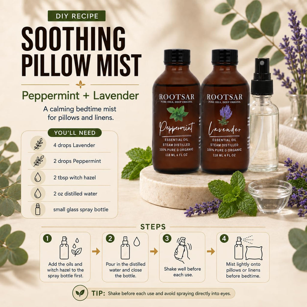 Lavender and Peppermint Essential Oils 4 Fl Oz A63888