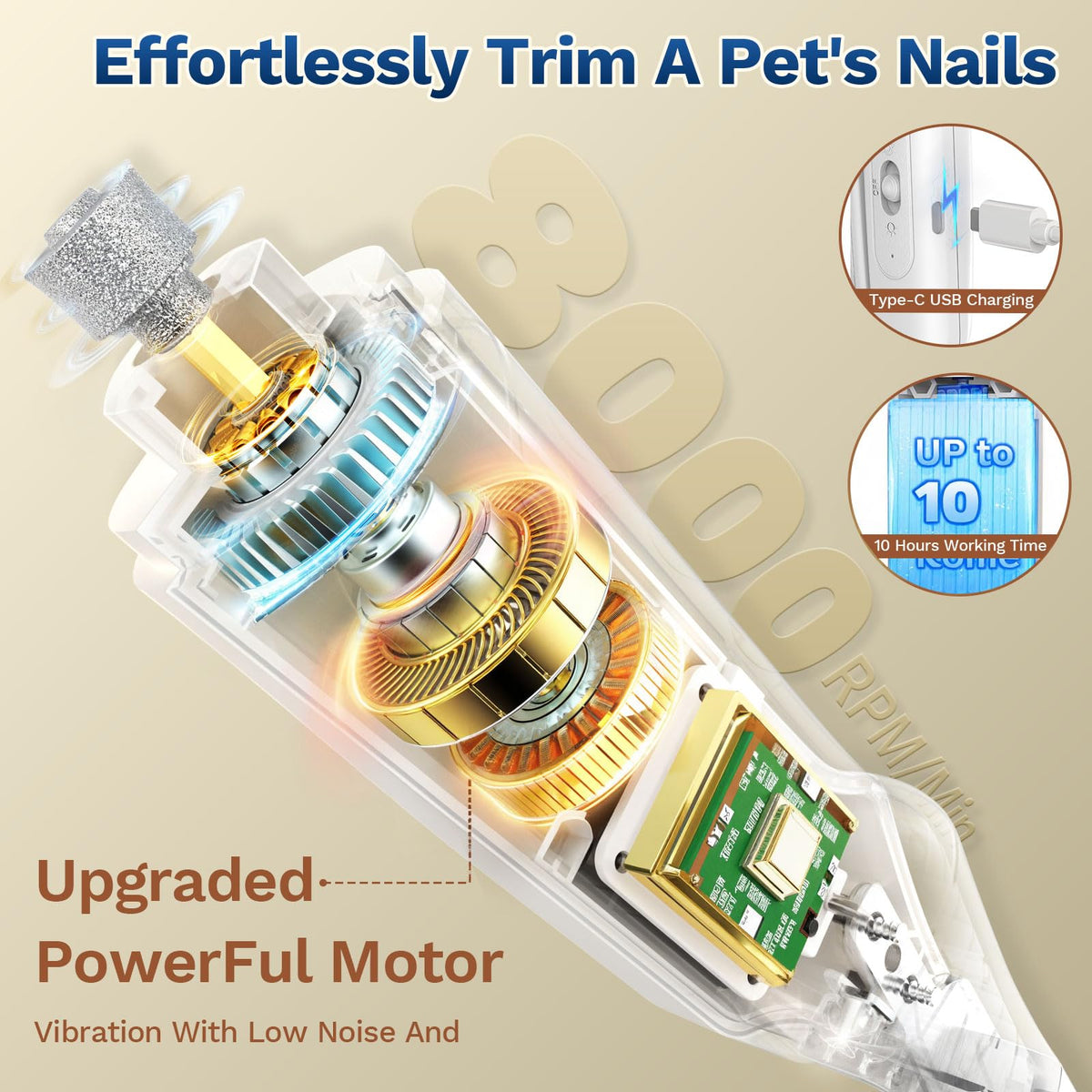 2-in-1 Dog Nail Clippers & Grinder with LED Light J783784