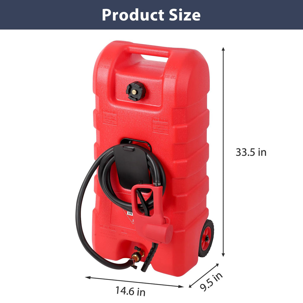 15 Gallon Portable Gas Fuel Tank Container with Pump and Hose V580229