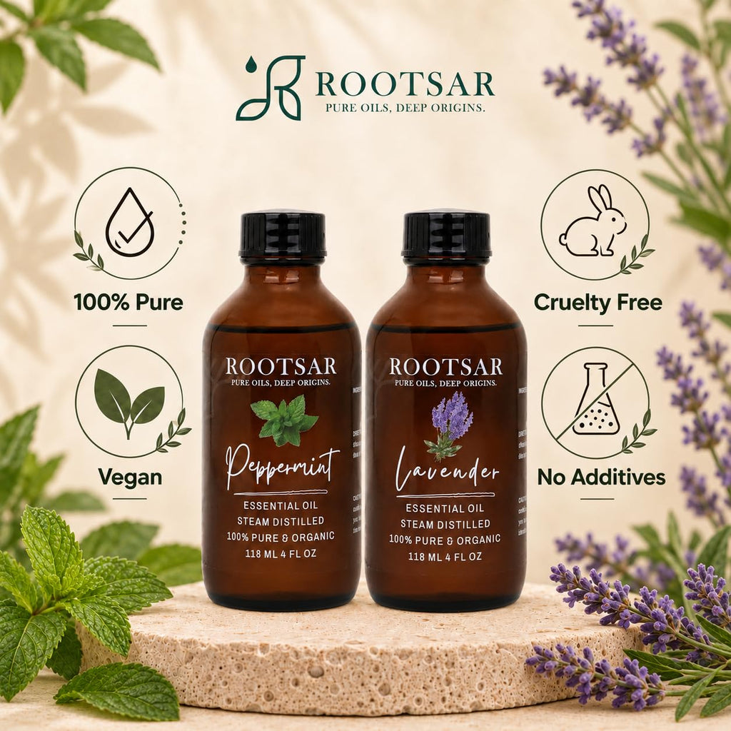 Lavender and Peppermint Essential Oils 4 Fl Oz A63888