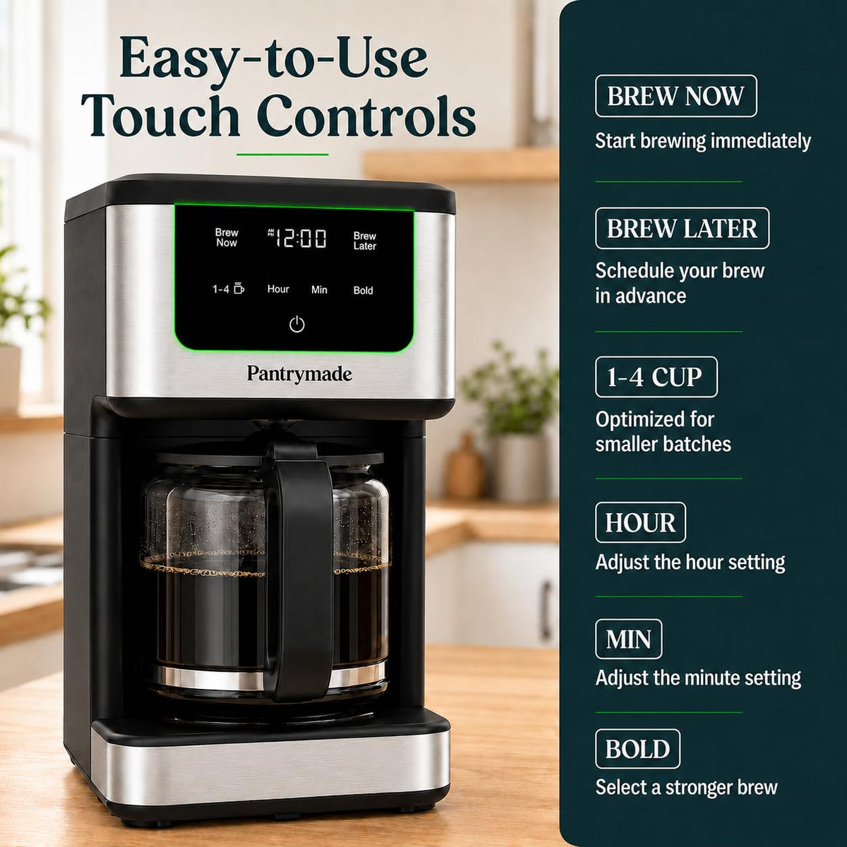 14-Cup Programmable Drip Coffee Maker with Glass Carafe, Black Q461