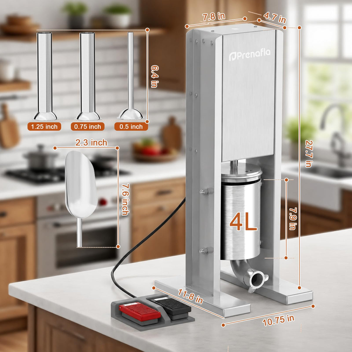 8 LB Vertical Electric Sausage Stuffer S822