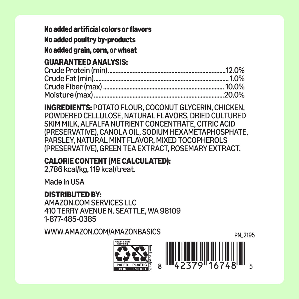 Unflavored Dental Dog Treats, 24 Count J34263