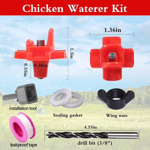12 Pcs Leakproof Poultry Watering System T96478